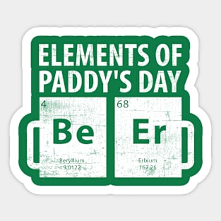 State Patty's Day T-Shirt - Elements Of Paddys Day Sticker